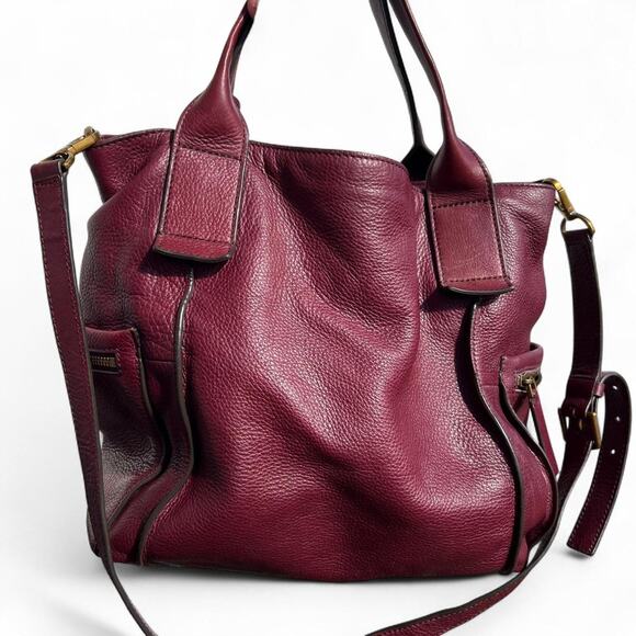 Fossil burgundy emerson satchel leather bag - Picture 4 of 7